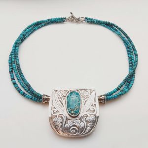 Item 184NT Turquoise with Silver pendant