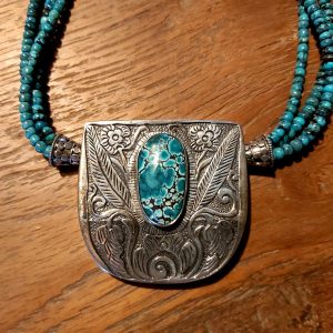 Item 184NT Turquoise with Silver pendant