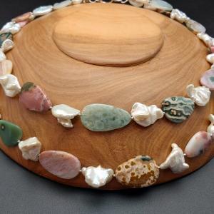 Item 246NO Ocean Jasper / Freshwater Pearl