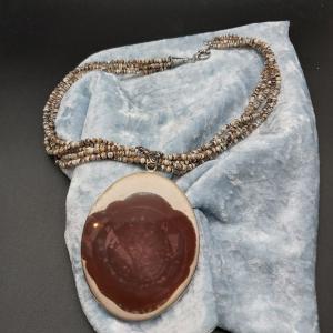 Item 325NB Botswana Agate with Jasper Pendant