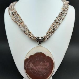 Item 325NB Botswana Agate with Jasper Pendant