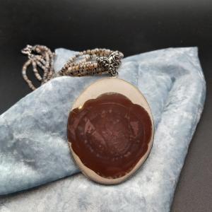 Item 325NB Botswana Agate with Jasper Pendant