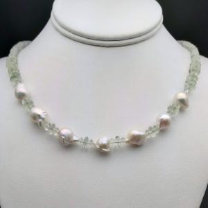 Item 369NA Green Amethyst with Freshwater Pearl