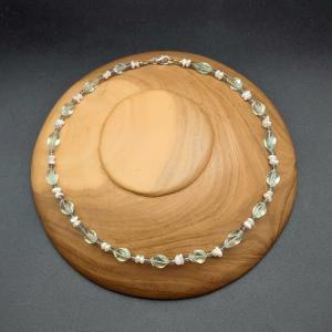 Item 383NA Green Amethyst with Freshwater Pearl