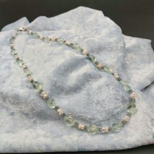 Item 383NA Green Amethyst with Freshwater Pearl