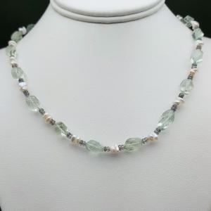 Item 383NA Green Amethyst with Freshwater Pearl
