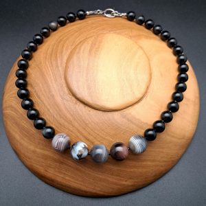 Item 481NB Botswana Agate with Obsidian