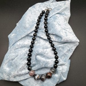 Item 481NB Botswana Agate with Obsidian