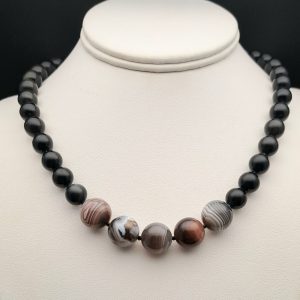 Item 481NB Botswana Agate with Obsidian