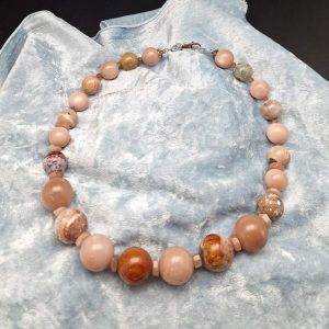 Item 683NM Peach Moonstone / Ocean Jasper