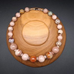 Item 683NM Peach Moonstone / Ocean Jasper